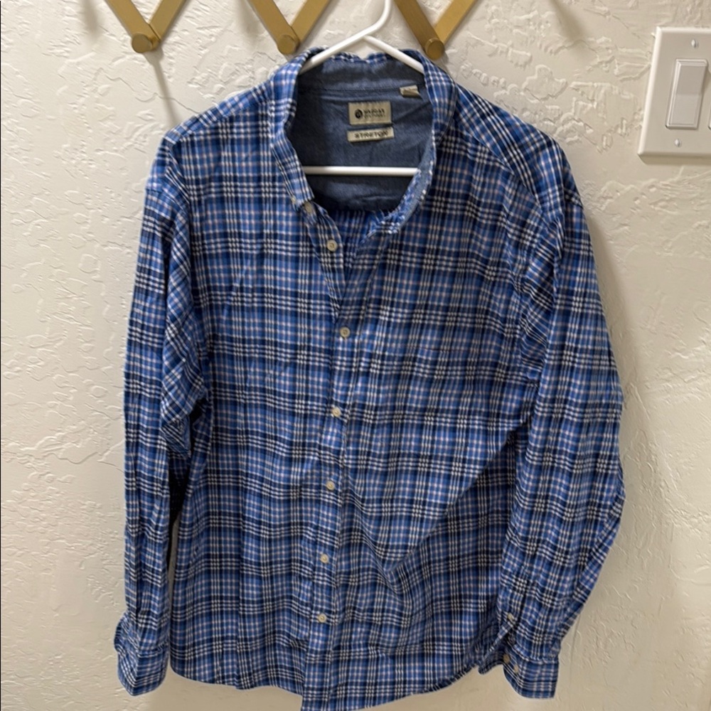 Haggar Blue Casual Button Down Shirt